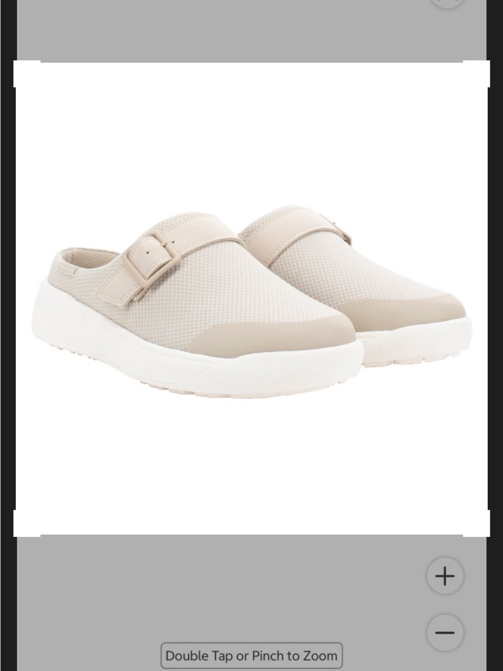 Women’s Slip-On Mesh Clog with Adjustable Buckle in Light Beige